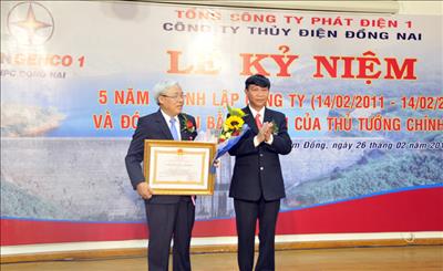 Công ty Thủy điện Đồng Nai: Đón nhận bằng khen của Thủ tướng và Huân chương lao động