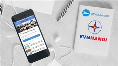 Thanh toán tiền điện trực tiếp qua trang thông tin của EVNHANOI trên Zalo