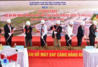 Cảng hàng không quốc tế Phú Bài triển khai mở rộng sân đỗ máy bay