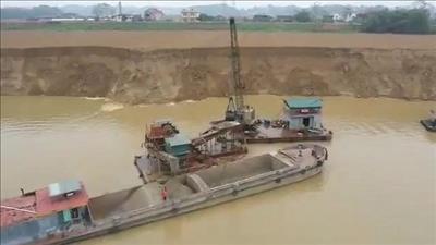 Phù Ninh (Phú Thọ): Doanh nghiệp “giàn trận” khai thác cát trên sông Lô