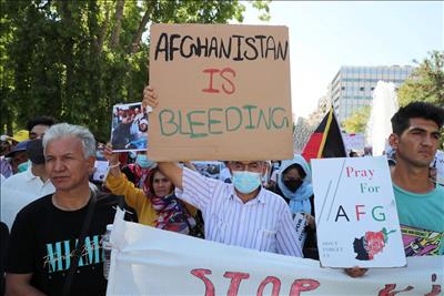 Cộng đồng người Afghanistan biểu tình ở Athens (Hy Lạp) 