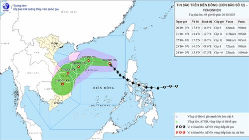 Ban chỉ đạo Phòng thủ dân sự Quốc gia yêu cầu triển khai phương án ứng phó với bão số 12