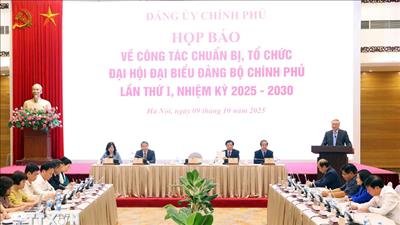 Hơn 450 đại biểu sẽ tham dự Đại hội Đại biểu Đảng bộ Chính phủ lần thứ I