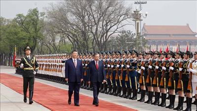 Tổng Bí thư, Chủ tịch Trung Quốc Tập Cận Bình chủ trì Lễ đón chính thức Tổng Bí thư, Chủ tịch nước Tô Lâm