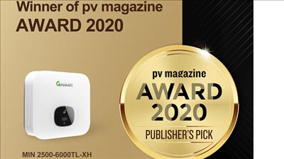 Growatt nhận giải thưởng tạp chí PV Magazine 2020 cho biến tần thế hệ mới