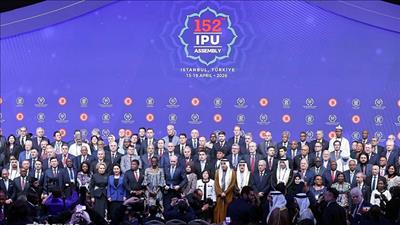 Chủ tịch Quốc hội Trần Thanh Mẫn cùng đoàn Việt Nam dự lễ khai mạc IPU-152