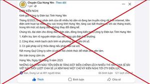 EVNNPC cảnh báo hiện tượng lan truyền thông tin sai sự thật về hóa đơn tiền điện trên mạng xã hội
