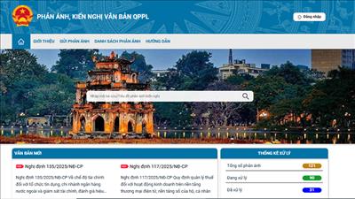 Triển khai Hệ thống thông tin tiếp nhận, xử lý phản ánh, kiến nghị về văn bản quy phạm pháp luật