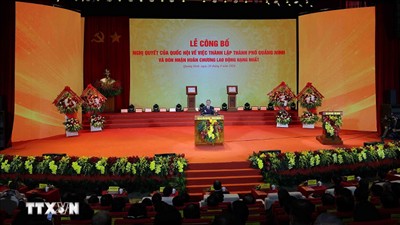 Tổng Bí thư, Chủ tịch nước dự Lễ công bố Nghị quyết về việc thành lập thành phố Quảng Ninh