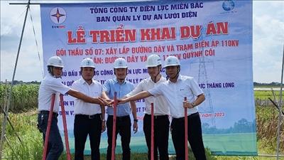 Triển khai thi công dự án đường dây và TBA 110kV Quỳnh Côi