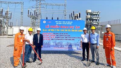 Triển khai thi công dự án lắp máy biến áp T2 trạm biến áp 110kV Tân Yên