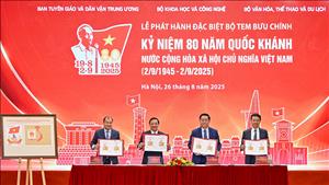 Phát hành bộ tem bưu chính kỷ niệm 80 năm Quốc khánh