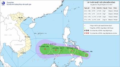 Xuất hiện áp thấp nhiệt đới gần Biển Đông