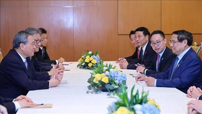 Thủ tướng Phạm Minh Chính hội đàm với Thủ tướng Trung Quốc Lý Cường