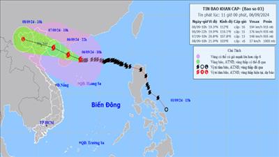 Siêu bão số 3 sẽ đổ bộ vào đất liền với cường độ cấp 10 - 12