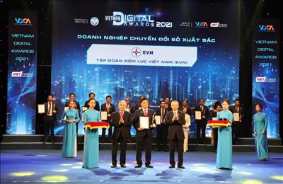 EVN nhận Giải thưởng doanh nghiệp chuyển đổi số xuất sắc Việt Nam năm 2021