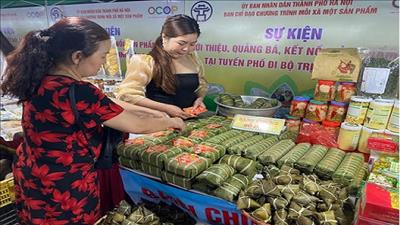Hội chợ sản phẩm OCOP diễn ra tại phố đi bộ Trịnh Công Sơn (Hà Nội)