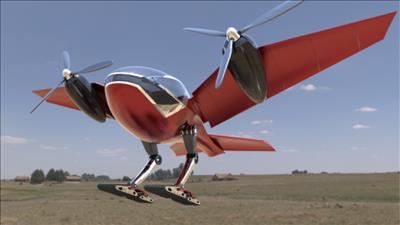 Một chiếc taxi bay hình con chim mới có thể cất cánh với quỹ đạo gần như thẳng đứng