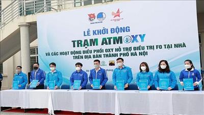 Lập trạm ATM oxy phục vụ điều trị F0 trên địa bàn Hà Nội
