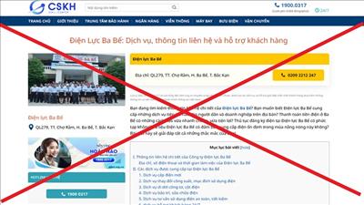 Cảnh báo trang web giả mạo Tổng công ty Điện lực miền Bắc để lừa đảo khách hàng