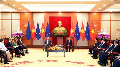 Tổng Bí thư Tô Lâm tiếp Chủ tịch Hội đồng châu Âu António Costa