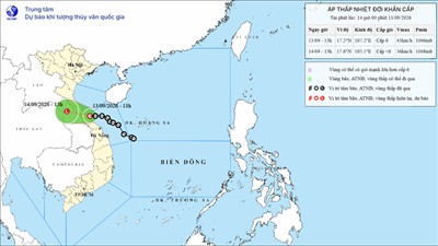 Áp thấp nhiệt đới gây mưa lớn ở khu vực Bắc Bộ và Trung Bộ