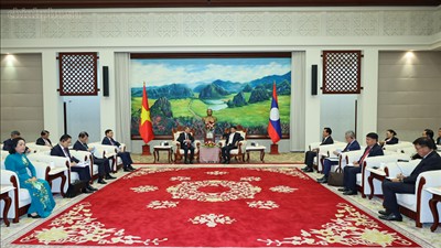 Thủ tướng Lê Minh Hưng hội kiến Tổng Bí thư, Chủ tịch nước Lào